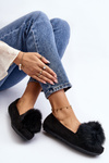 Women's Moccasins with Fleece Black Novas
