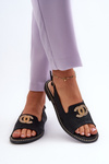 Women's Sandals with Decoration S.Barski KV27-049 Black