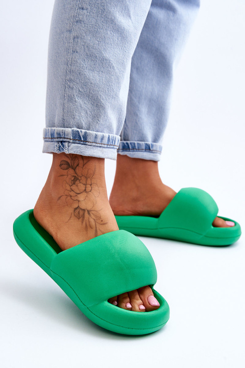 Women's Lightweight Foam Platform Slippers Green Milton