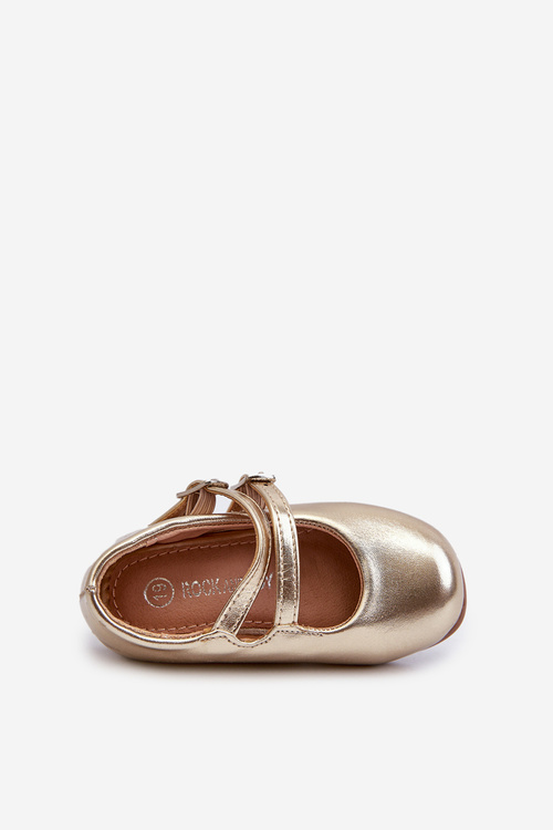 Children's Ballerina Flats with Gold Stripes Margenis