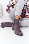 Women's Insulated Chelsea Boots On A Block Heel Grey Juliette