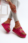 Women's Platform Sandals with Buckles Fuchsia Cremila