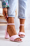 Leather Sandals On A Bar Pink Estrella 