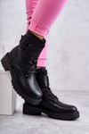 Women's Warm Leather Boots Black Silvor