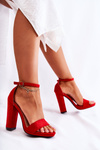 Classic Suede Sandals On A Bar Red Aveira