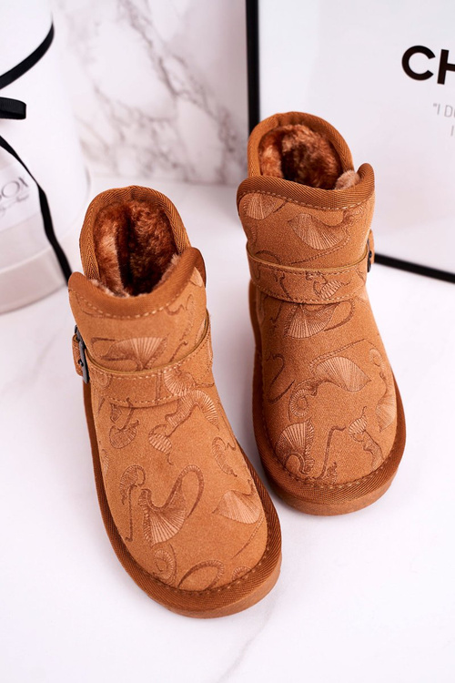 Children's Snow Boots With Fur Camel Kawai