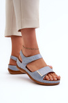 Comfortable Women's Sandals with Velcro Blue Iphiope