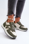 Women's Sneakers Made of Faux Leather Green Caimans