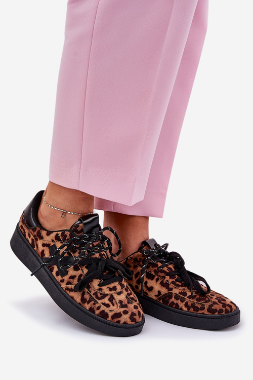Low Women's Sports Shoes In Leopard Print Brown Zelevelis