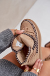 Women's Snow Boots With Embroidery On Platform Brown Naleris