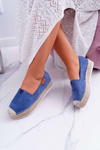 Women's Suede Slide Espadrilles Navy Blue Mariako