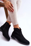Women's Suede Flat Heel Boots Black Liana