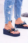 Navy Blue Extravagant Shock Anchor Flip Flops