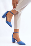 Suede Heel Pumps Blue Lexie
