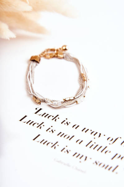 Bransoletka Damska Regulowana Ozdobne Kryształki Biała