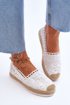Espadryle Koronka Wsuwane Białe Blanco