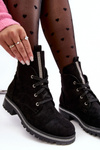 Women's Suede Slip-On Boots with Black Embellishment Plesca
