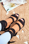 Women's Platform Sandals Tiered Black La Favorite