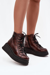 Leather Boots on a Thick Platform Maciejka 06309-32 Metallic Brown