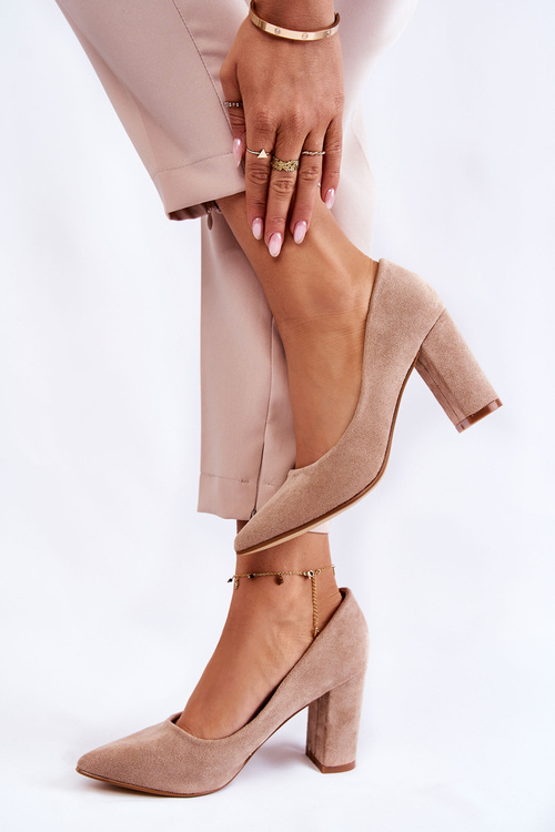 Classic Suede Pumps On A Heel Dark beige Kendra