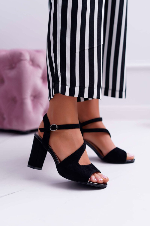 Women's Stiletto Sandals Sergio Leone SK868 Suede Black Mersi