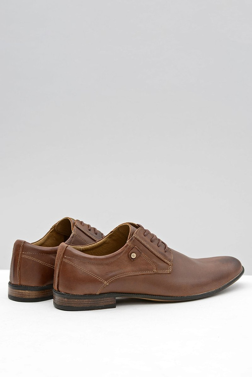 Brown Leather Elegant Massimiliano Half Shoes