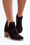 Ankle Boots on Chunky Heel with Cutout Black Jolnima