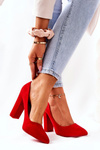 Suede Stiletto pumps Red Valoris