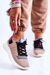 Sportowe Buty Sneakersy Damskie Wsuwane Beżowe Klayra