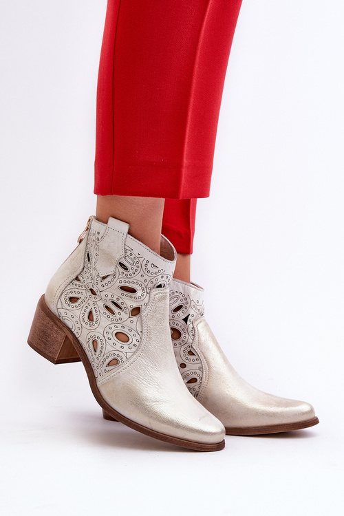 Lace-up Leather Boots Lewski Shoes 3170/2 Golden Distressed