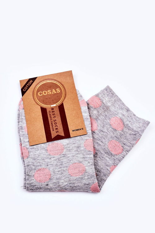 Women's Cotton Polka-Dot Socks COSAS Grey