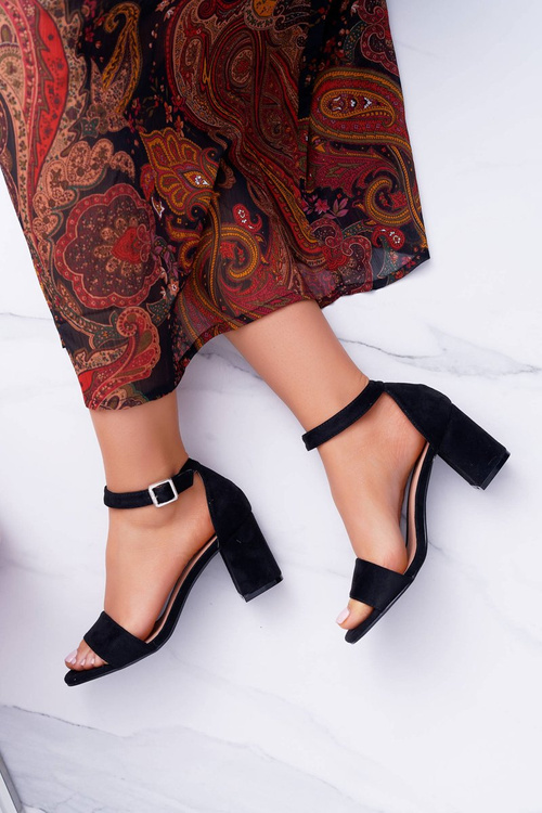 Black Women's Stiletto Sandals Suede NewGenua