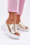 Leather Wedge Sandals Artiker 56C0435 Gold