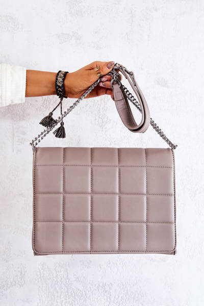 Quilted Letter Bag Grey Nerissa