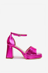 Lacquered Women's Sandals On Heels Fuchsia Marila