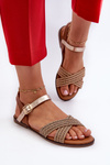 Women's Flat Sandals S.Barski MY923 Brown