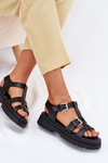 Eco Leather Women's Sandals With Buckles Black Mireza