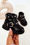Children's Boots Warm With Fur Black Flossie