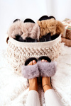 Slippers with Natural Fur Grey Naturimo