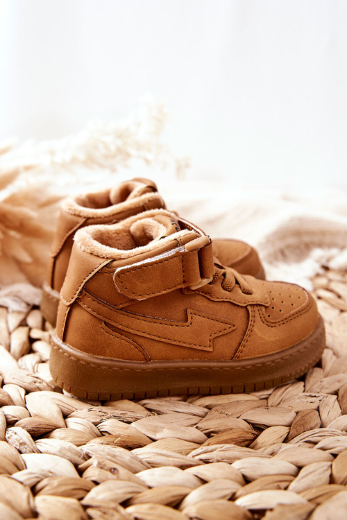 Children's Insulated High Sneakers Camel Clafi