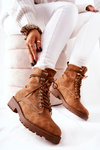Leather Padded Worker Boots Camel Kimmie