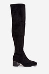 Women's knee-high boots with heel black Carina
