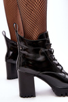 Polished Heel Boots with Lining Black D&A MR870-54