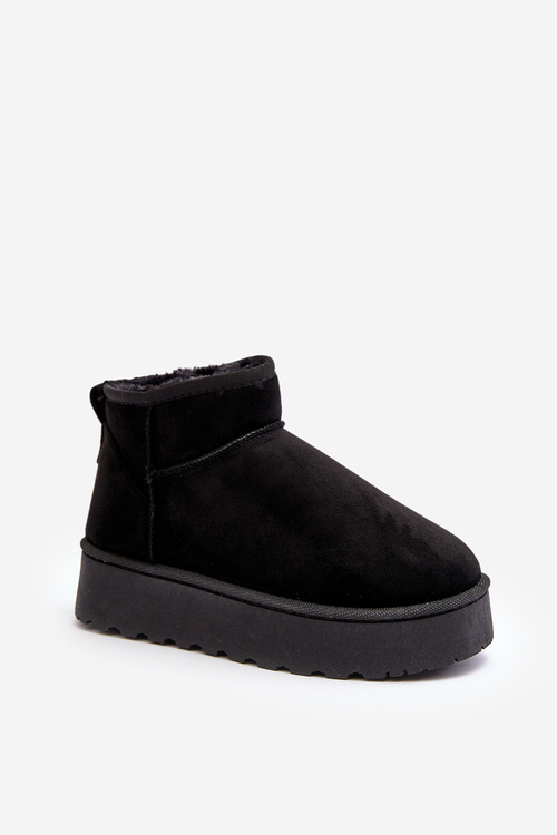 Women's Snow Boots On Platform Lined With Fur Black Xamella