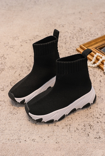 Children's Black-White Sneaker Socks Zaelin