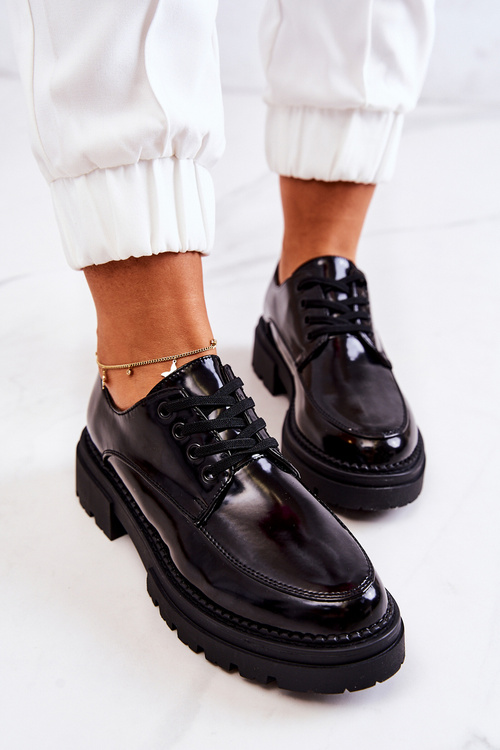 Laquered Lace-up Shoes La.Fi Black Joselin