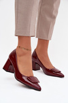 Patent Leather Heels with Decoration Bordeaux Isoline