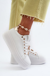 Women's platform sneakers with white embellishments Herbisa