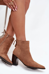 Women's Ankle Boots With Lacing Camel Halisse