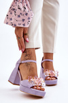 Fashionable Sandals With Crystals On Chunky Heels Violet Garrett